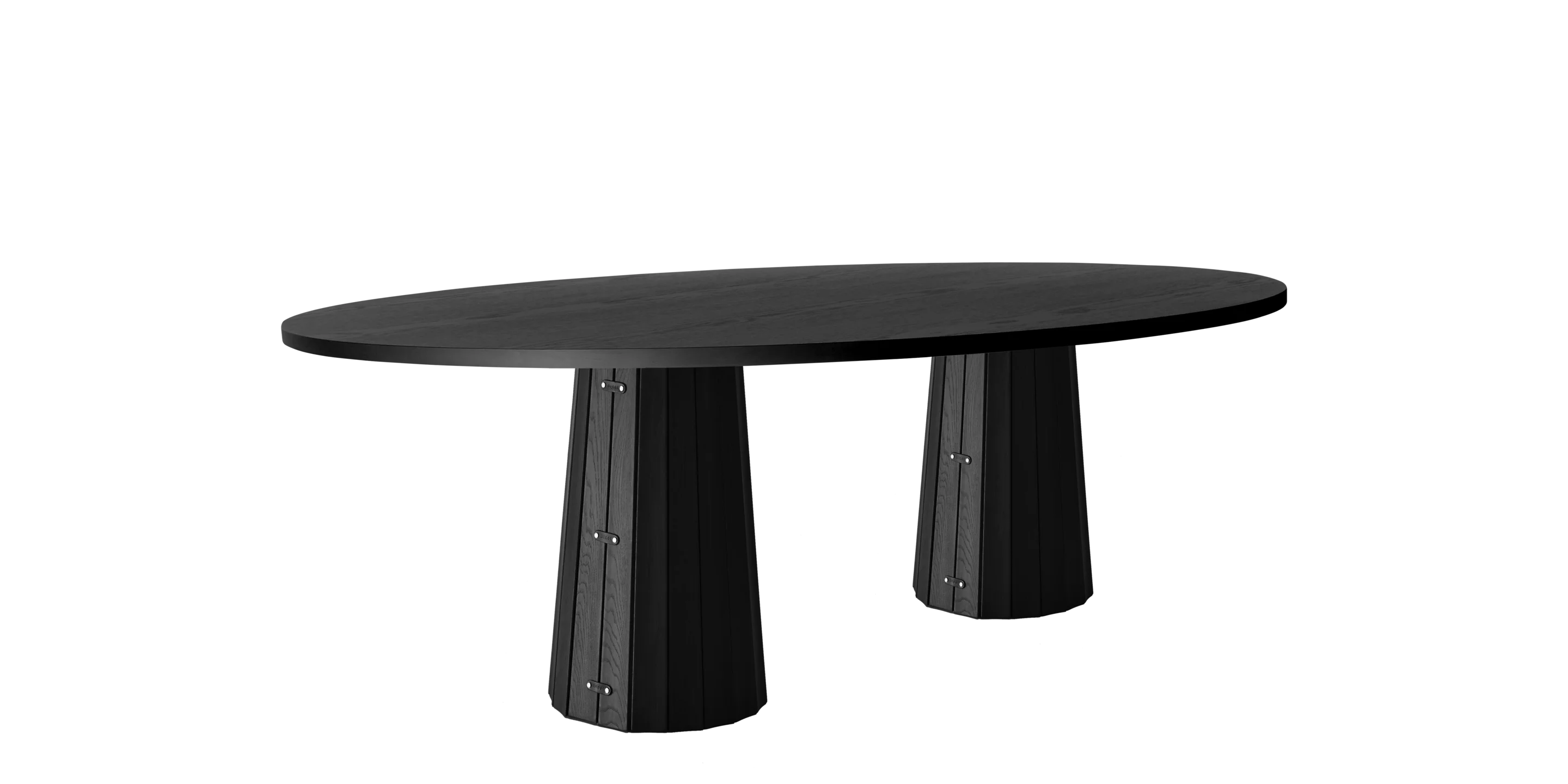 Container Table oval 260 black with double foot Bodhi cover